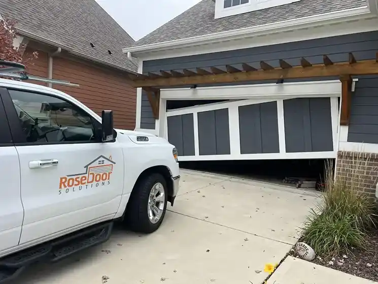 Rose Garage Door Solutions Completing a Garage Door Repair in Noblesville, IN