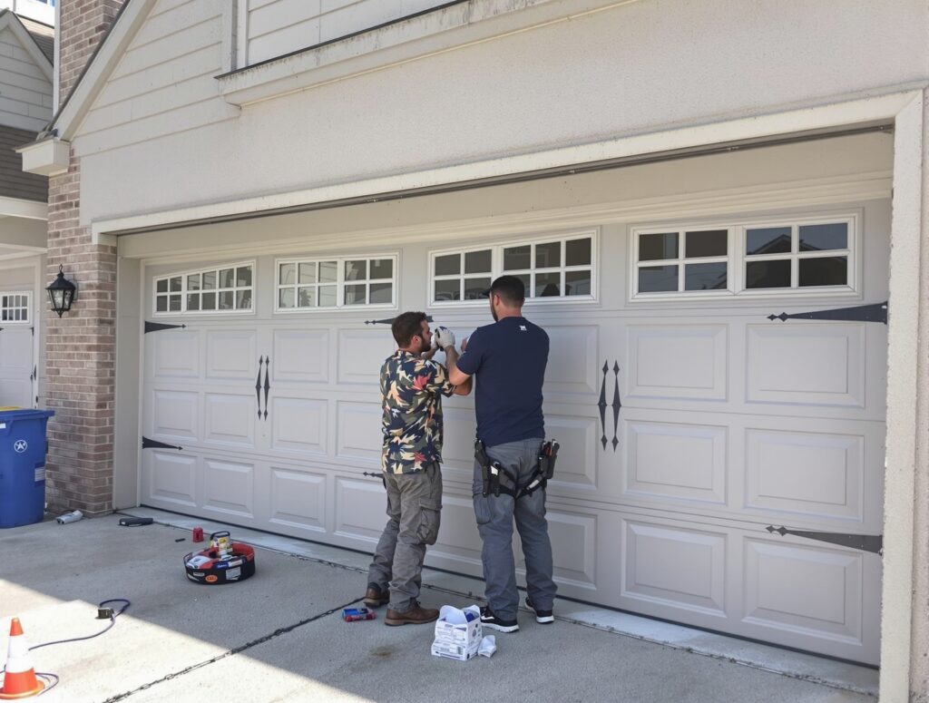 well-maintained garage door